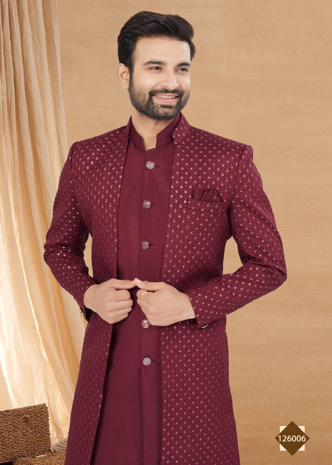 Men's Sherwani with Kurta Pajama image 3