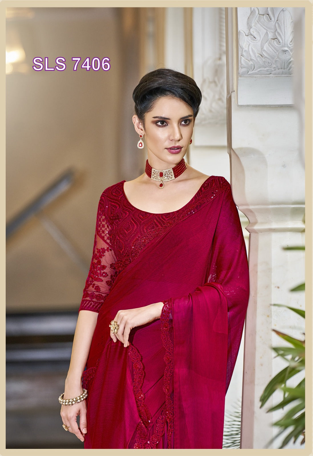 Sequence Fancy Saree  image 3