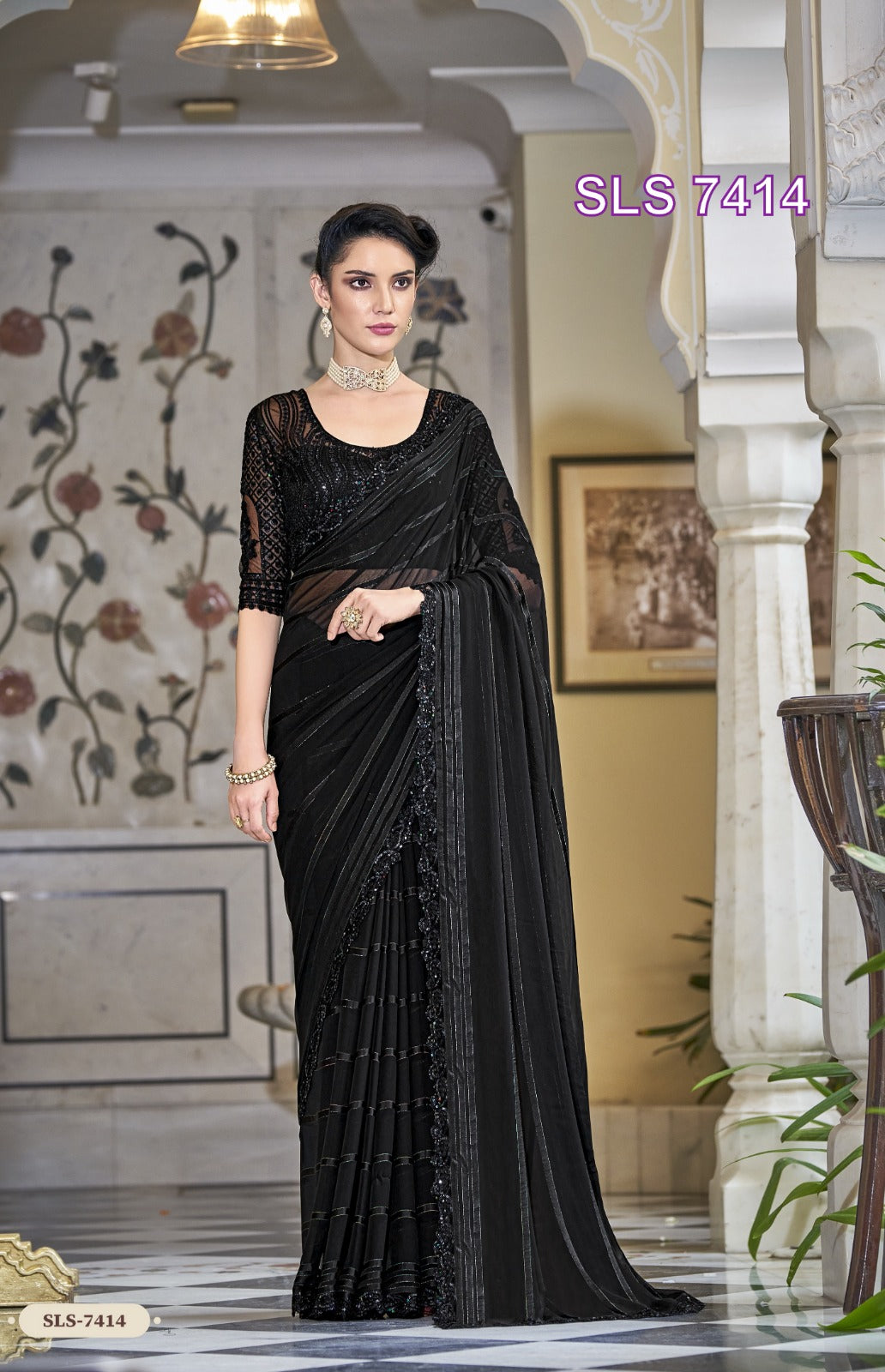 Sequence Fancy Saree  image 7