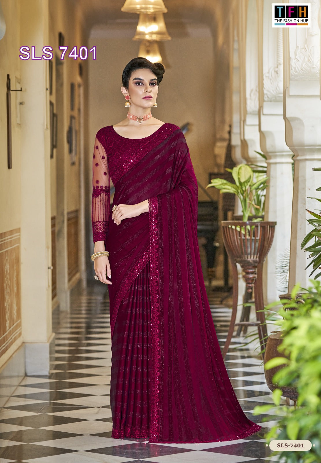 Sequence Fancy Saree  image 1