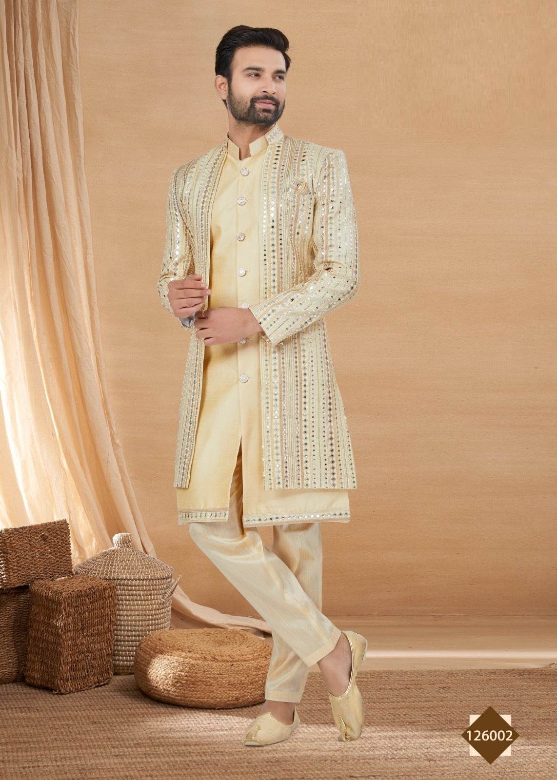 Men's Sherwani with Kurta Pajama image 4